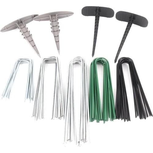 5pcs Garden U-Type Ground Nail Weedmat Insect Control Net Fix Pegs Tools Greenhouse Film Pegs Lawn Ground Stake Spike Fix Tools