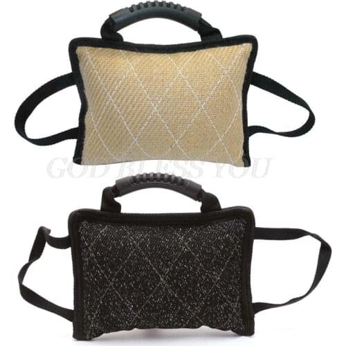 Durable Linen Dog Biting Pillow with Handle for German Shepherd Medium Large Dogs Training Household Outdoor Interactive