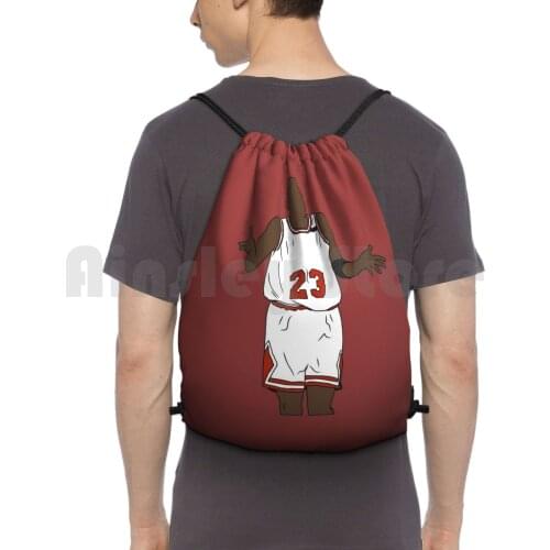 The Shrug Backpack Drawstring Bag Riding Climbing Gym Bag Sports Basketball Michael Mj The Goat Goat The Shrug Shrug Finals