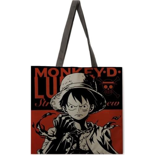 Foldable shopping bag cartoon anime print handbag lady shoulder bag lady casual handbag fashion beach bag lady handbag