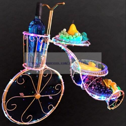 Glowing fruit tray LED charging bar fruit plate KTV snack tray creative metal snacks dried fruit snack tray