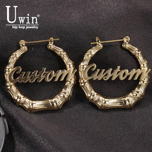 Uwin DIY Letters Earring Heart Stainless Earrings For Women Large Bougtique Acrylic Earrings Trendy Accessories Jewelry