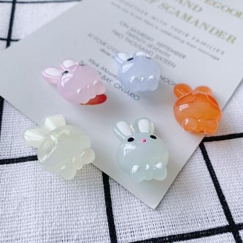 DIY jewelry accessories jelly color rabbit with bows pendant hair accessories earrings jewelry accessories materials