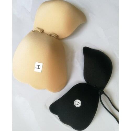 Women Self Adhesive Strapless Bandage Blackless Solid Bra Stick Gel Silicone Push Up womens underwear Invisible Bra