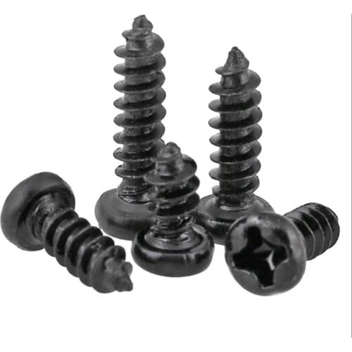 100Pcs M3 M1.4 M1.7 M2 M2.3 PA Phillips Head Micro Screws Round Head Self-tapping Electronic Small Wood Screws