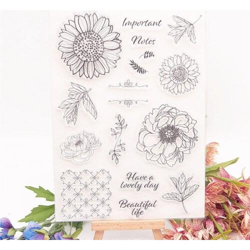 15x21cm Sweet Flower Transparent Seal Clear Stamps Cutting Dies Roller Stamps DIY Scrapbook Album / Card Production Easter