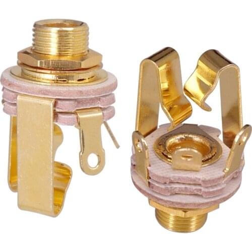 2pcs 1/4" Mono Plug Input For Electric Guitar Pickup Plug Output 6.35mm Plug