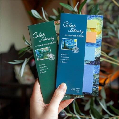 20set/lot Memo Pads Sticky Notes Color Library Series Junk Journal Scrapbooking Stickers Office School stationery