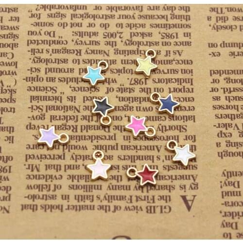 20pcs/batch randomly mixed to send drop oil star charm charm, used for necklace bracelet DIY jewelry making