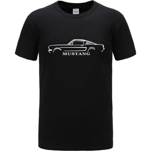 2021 Cotton Ford Mustang T-shirt Men Short Sleeve Beefy Muscle Basic Solid Blouse Tee Shirt Top Casual tshirt S-2XL