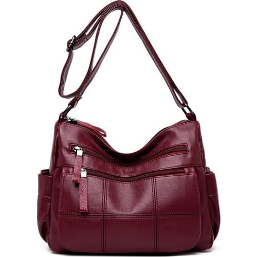 2021 New High Quality Many Pocket Big Crossbody Bags For Women Main Femme Leather Luxury Handbags Women Bags Designer Handbags