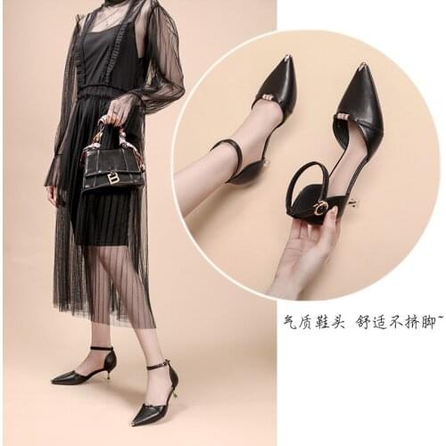 2021 womens net red thin heel high heels fashion new summer womens shoes 2021 fashion temperament pointed single shoes