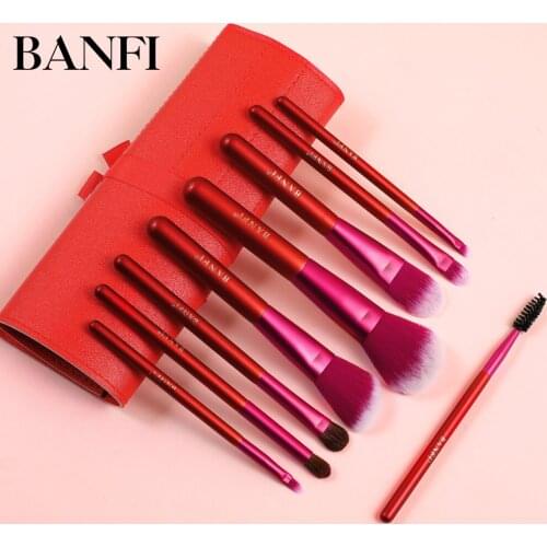 BANFI 7/9pcs Makeup Brush Set Blending Cosmetic Foundation Powder Blush Eyeshadow Blending Makeup Brushes Foundation Beauty Tool