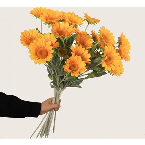 Artificial Sunflower Bouquet Silk Sunflower Fake Flower DIY Wedding Bouquets Centerpieces Arrangements Party Home Decor