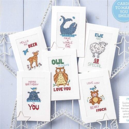 CD432 Cross Stitch Kit Package Greeting Cards Needlework Counted Cross-Stitching Kits Christmas Mothers Fathers Day Birthday