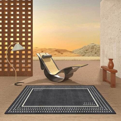 Black And White Carpet Modern Fashion Geometric Carpets For Living Room Soft Faux Fur Rugs For Bedroom Nordic Floor Mat Non-Slip