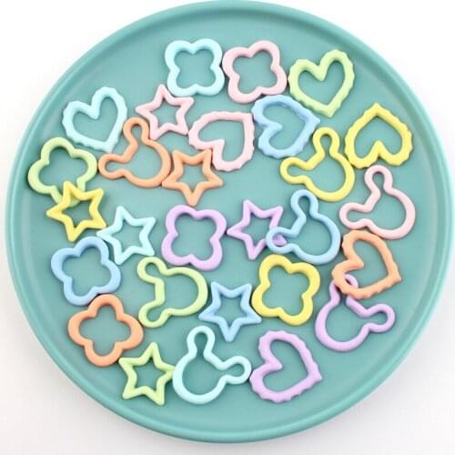 Decor Transparent Resin Cabochons Charms Hollow Out Heart Star Jewelry DIY Patch Sticker Ornaments Hair Bow Centers 30pcs