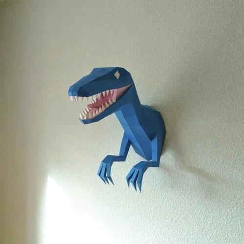 Papercraft 3d model Dinosaur party decoration 3d paper Dino model wall aircraft de papel 3d papel papier models for kids room
