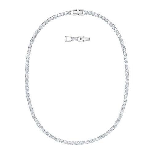 Brand 1:1 Elegant and Atmospheric Diamond Row Design Platinum Tennis Clavicle Necklace Exquisite and Beautiful Silver Jewelry