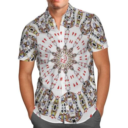 Poker 3D Anime Beach Hawaiian 2021 Summer Men Shirt Short Sleeve Shirt Streetwear Oversized 5XL Camisa Social Chemise Homme-110