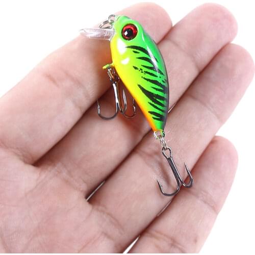 HENGJIA 1pcs Mini Crankbait Topwater Fishing Lure 4cm 3.5g Artificial Hard Wobblers Bait Artificial Trout Pike Carp Fishing