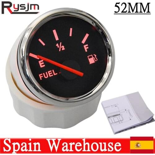 52mm Fuel Level Gauge E-1/2-F 0-190ohm Marine Boat Car Oil Tank Indicator With Red Backlight 9-32V Ship From RU/Spain Warehouse