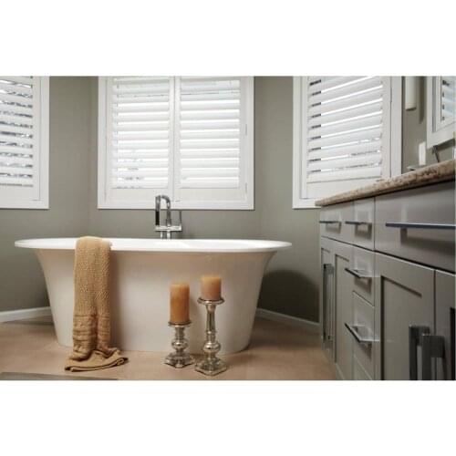 Custom Basswood Plantation Shutters Wooden Blinds Solid Wood Shutter Louvers PS270