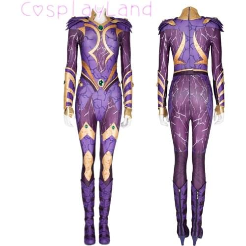 Titans Robin Season 3 Starfire Cosplay Costume Halloween Superheroine Outfit Princess Koriand'r Jumpsuit with Boots