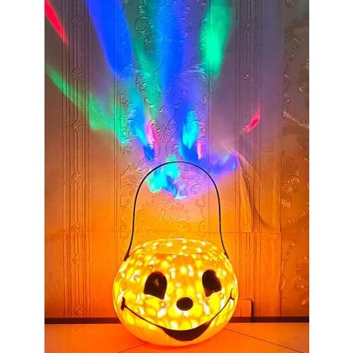 Lightweight Halloween Halloween Pumpkin Lantern With Sound Effect Novelty Halloween Candy Bucket Ornament For Kids Party