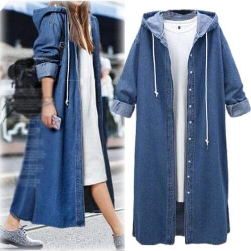 Liva girl Women's Denim Trench Coats
