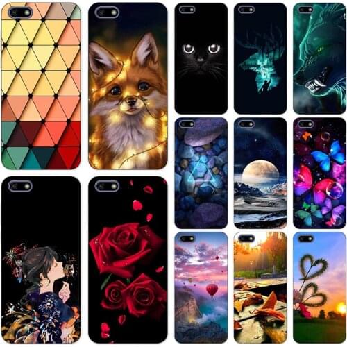 Fashion Printed Soft TPU Case For Huawei Y5 Y6 Y7 Y9 Prime Lite 2018 Honor 7S 7 Play ATU-L21 DUA-L22 Coque Phone Cover