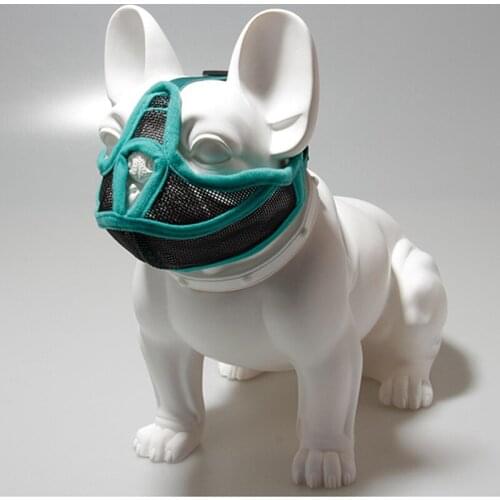 Anti-bite Short Snout Pet Dog Muzzles Adjustable Mesh Pet Muzzle French Bulldog Mouth Muzzle Mask Anti Stop Barking Supplies new
