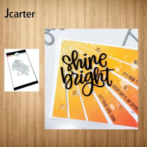 New Shine Bright Letters Metal Cutting Dies Shape for Scrapbooking Craft Die Cut Stencil Card Make Mould Sheet Decoration Design