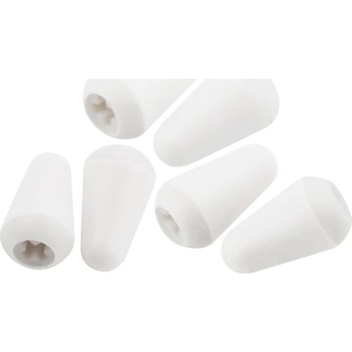 NEW 6pcs Plastic Electric Guitar 5 Way Switch Tip Caps White for Guitar