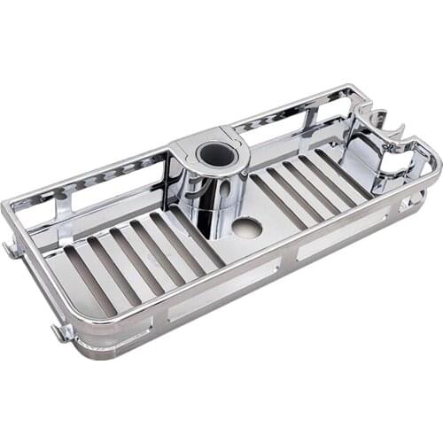 No Drilling Lifting Shower Shelf Multi-functional Rectangle Storage Rack Removable Plastic Chrome Bathroom Accessories