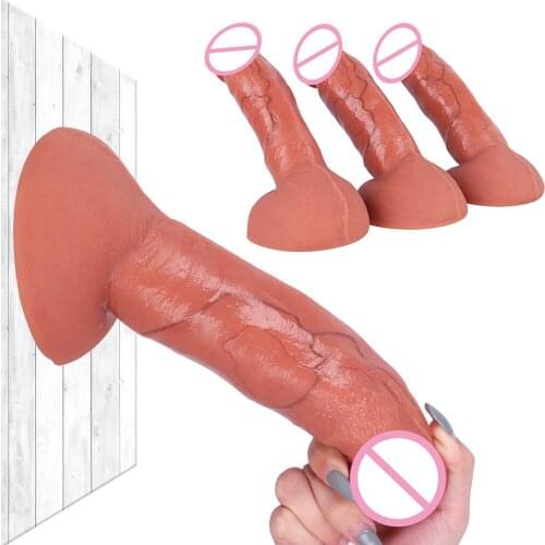 Realistic Dildo Soft Silicone Huge Suction Cup Penis Lesbian Toy Fake Dick Big Anal G-Spot Stimulator Woman Erotic Sex Product