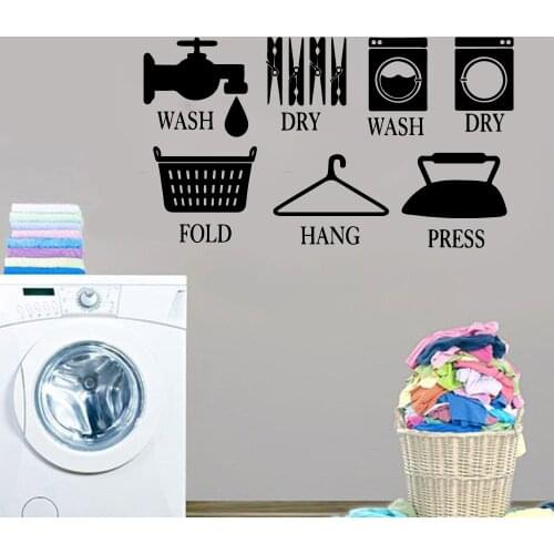 Romantic Laundry Wall Art Decal Wall Art Sticker Murals Decor Living Room Bedroom Removable Art Mural
