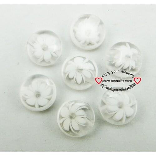 12MM 50PCS white FLOWERS Shirt RESIN Clothes Buttons Round Brand Garment Button Coat Fits R-285-3