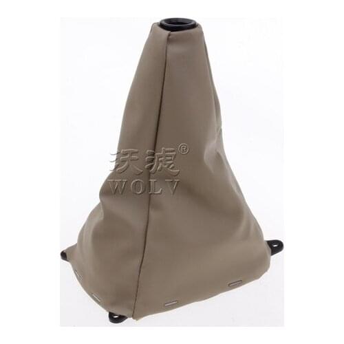 Gear shift knob gear stick gaiter boot dust cover gear shift collars real leather for Honda fit sedan city