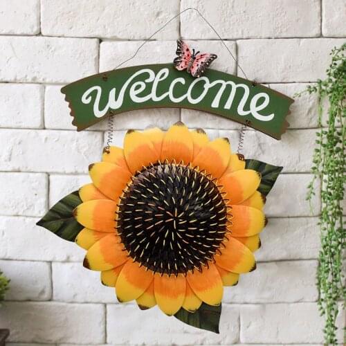 Handcrafts Vintage Metal Butterfly Welcome Sign Front Door Decor Hanging Outdoor Wreath Decorative Door Porch Bar Cafe