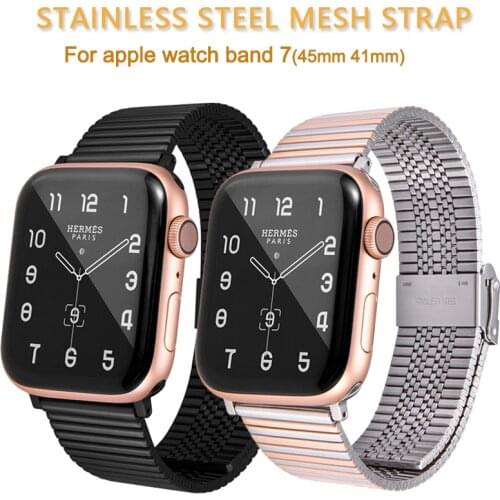 New Stainless Steel Mesh band For Apple Watch Strap 6 SE 44/42mm Watchband color Bracelet Band for iWatch Series 4 5 6 42mm 38mm