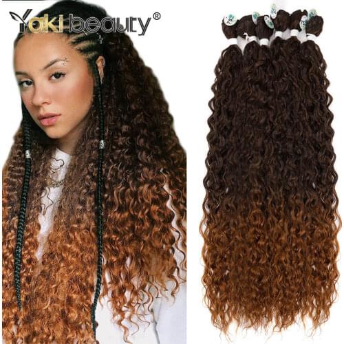 Synthetic Kinky Curly Hair Bundles 28/30/32inch Anjo Plus Organic Ice Silk Hair Bundles 1PC/LOT For Women By Yaki Beauty