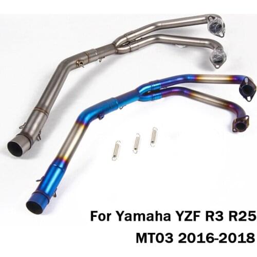 Slip On R3 Motorcycle Exhaust System Front Header Mid Link Pipe Escape Connecting Tube For Yamaha YZF R3 R25 MT03