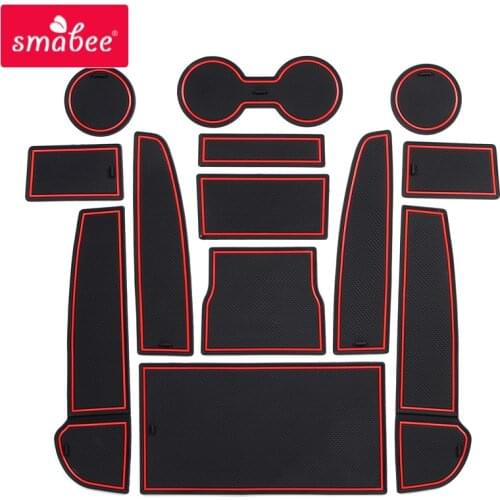 Smabee Anti-Slip Gate slot pad For Tesla MODEL 3 2017 2018 2019 MODEL3 Interior Non-slip Car Cup Holders mats 4 colour 7/13pcs