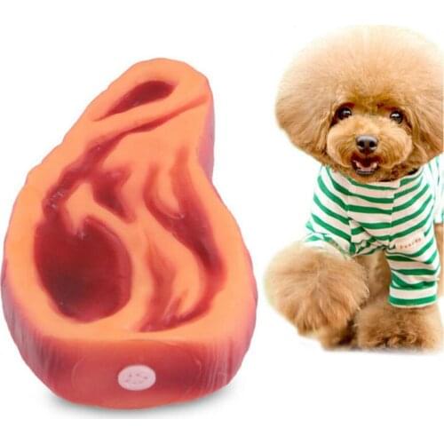 Steak Dog Toy Teeth Cleaning Food Dog Toy Squeaky Chew Toy for Small Medium Dogs Simulation Pet Toy Funny Favor Toy