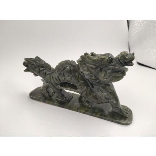 1PCS AAANATURAL jade blue dragon ornaments glaze jade zodiac dragon feng shui fortune town house to ward off evil spirits