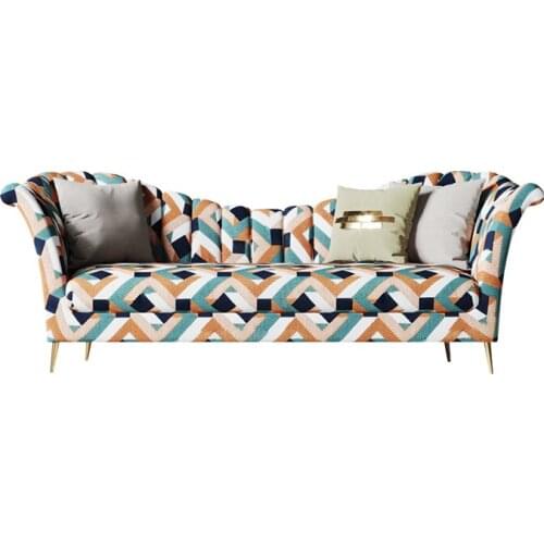 Top Quality Modern Design Jacquard Fabric Furniture Sofa Set Luxury Chesterfield Sofa