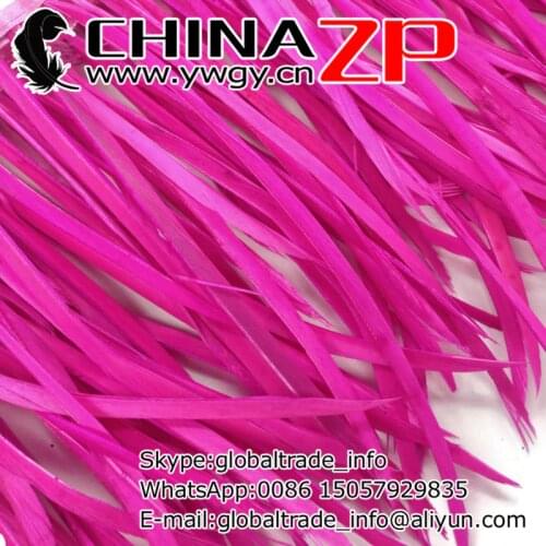 Gold Manufacturer CHINAZP Factory 10yards/lot Good Quality Dyed Fuchsia Goose Biots Feather Trim