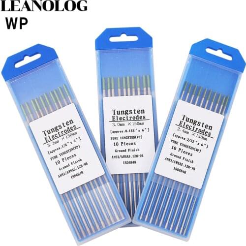 10pcs Green Code 1.0/1.6/2.0/2.4/3.0/ 3.2/ 150MM Tungsten Electrode Tungsten Needle/Rod for Welding Machine with TIG Function
