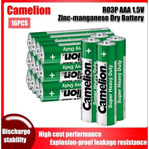 16PCS Camelion 1.5V AAA Zinc-manganese Dry Battery R03P For Electric toothbrush Toy Flashlight Mouse clock Dry Primary Battery